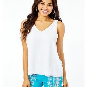 Lilly pulitzer florin white tank top